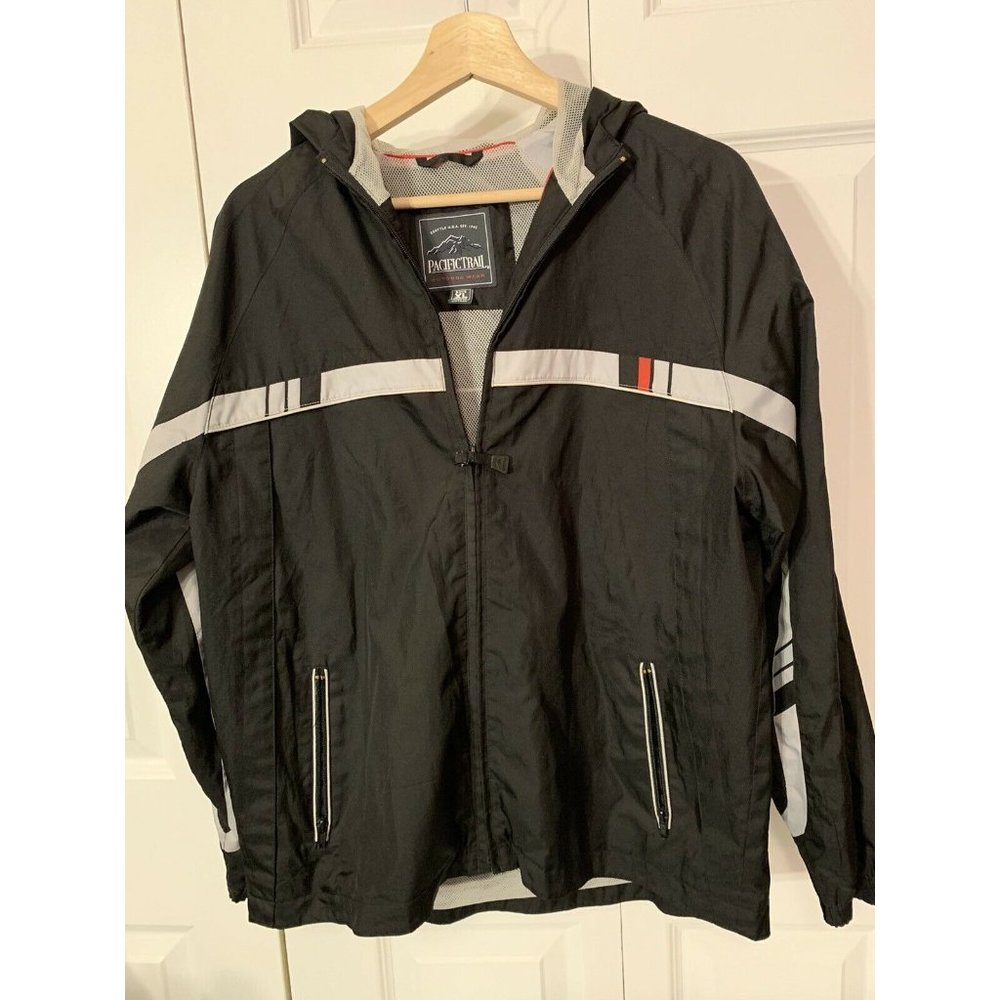 Pacific Trail Outdoor Wear Black White Red Jacket Windbreaker boys XL 18-20 - Picture 3 of 5